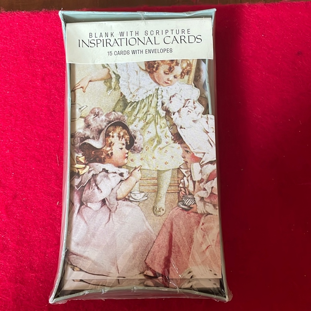 Vintage Joyfully Yours Inspirational Cards-Five Designs Per Box-15 Blank Cards